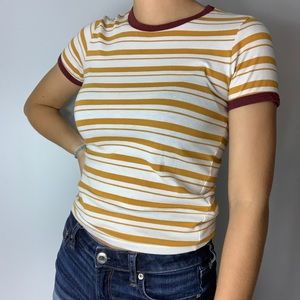 holister yellow stripe top